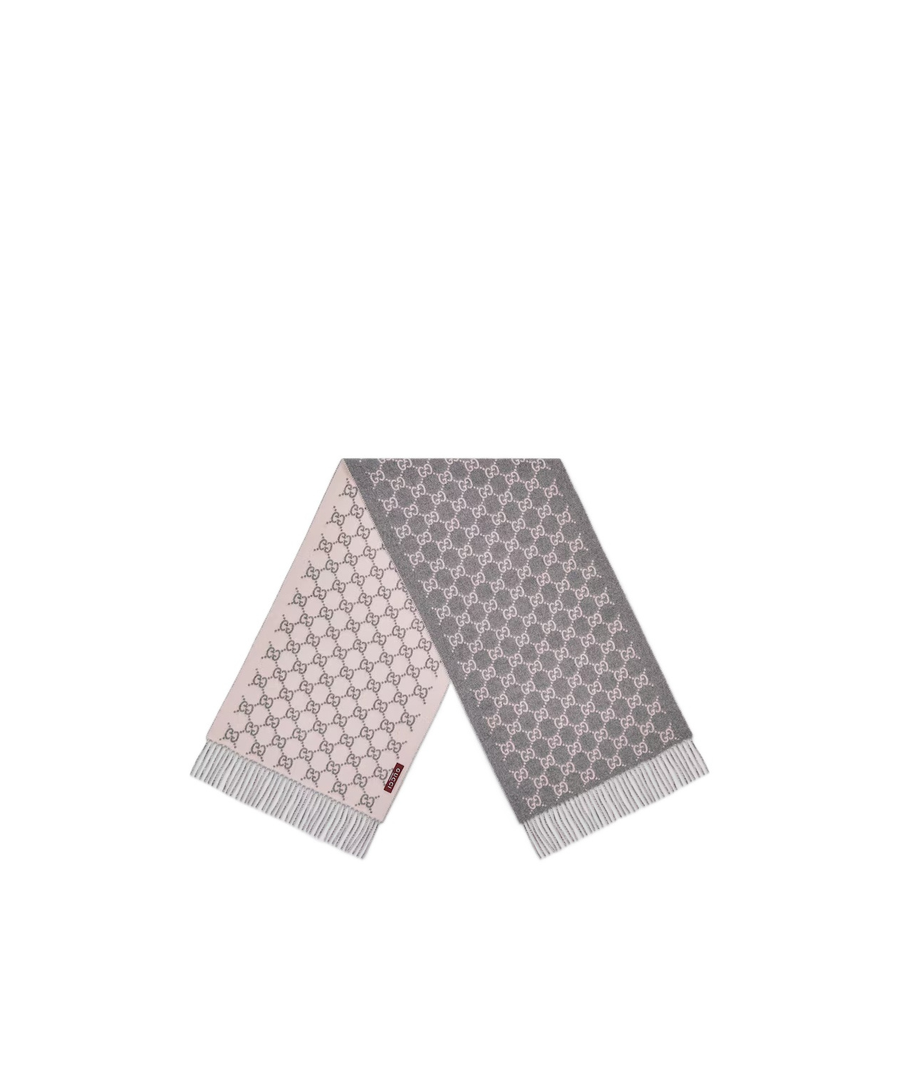 Gucci Fringe Detail Scarf Collection New Canvy In Gray