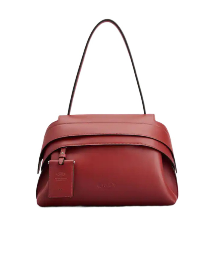 Tod's Leather Flap Shoulder Bag In Red