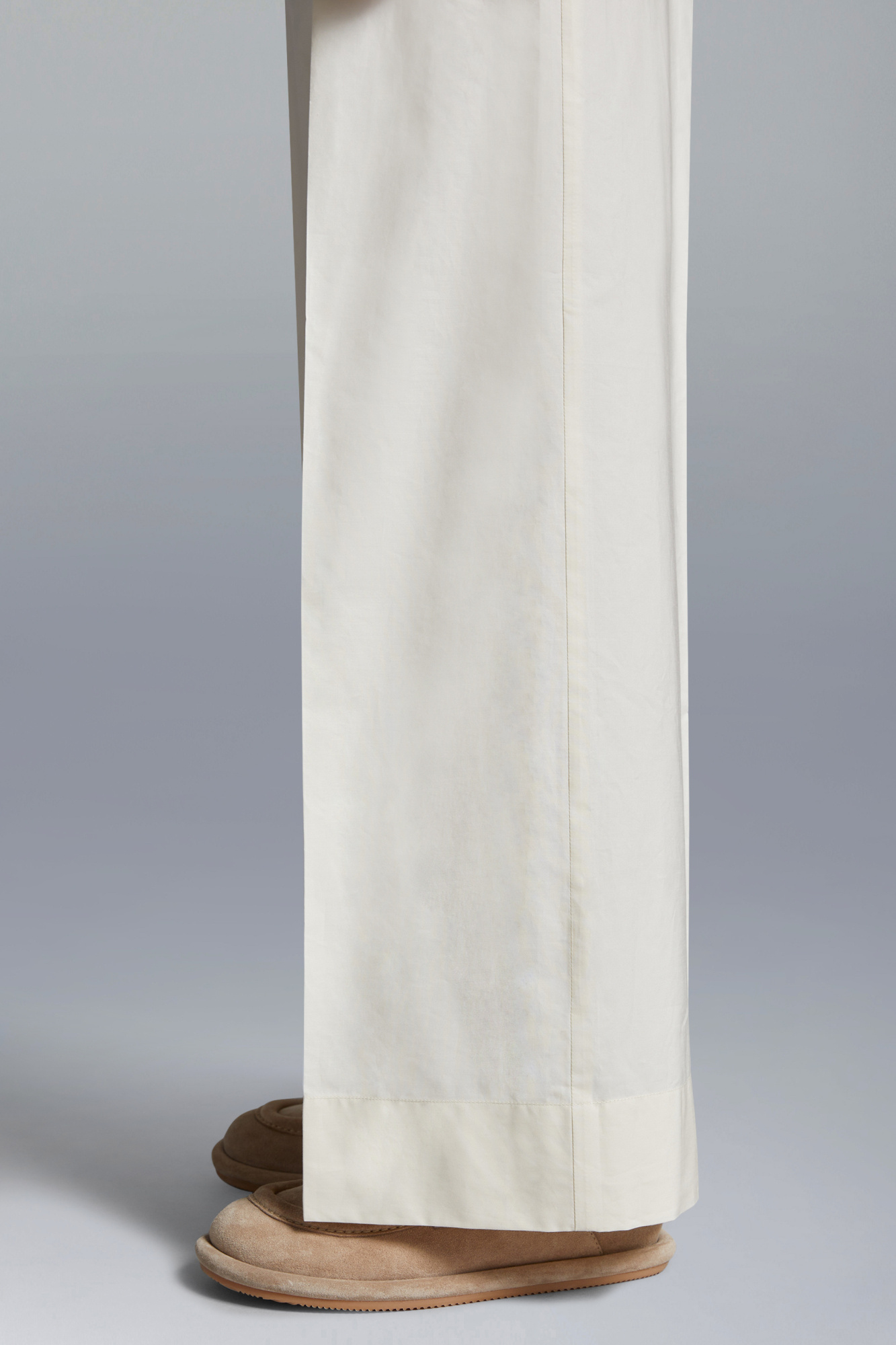 Shop Moncler Poplin Trousers In Nude