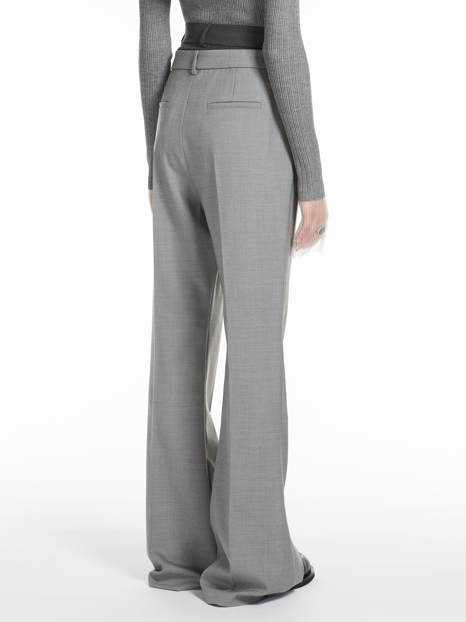 Sportmax Belt-loop Casual Pants In Gray