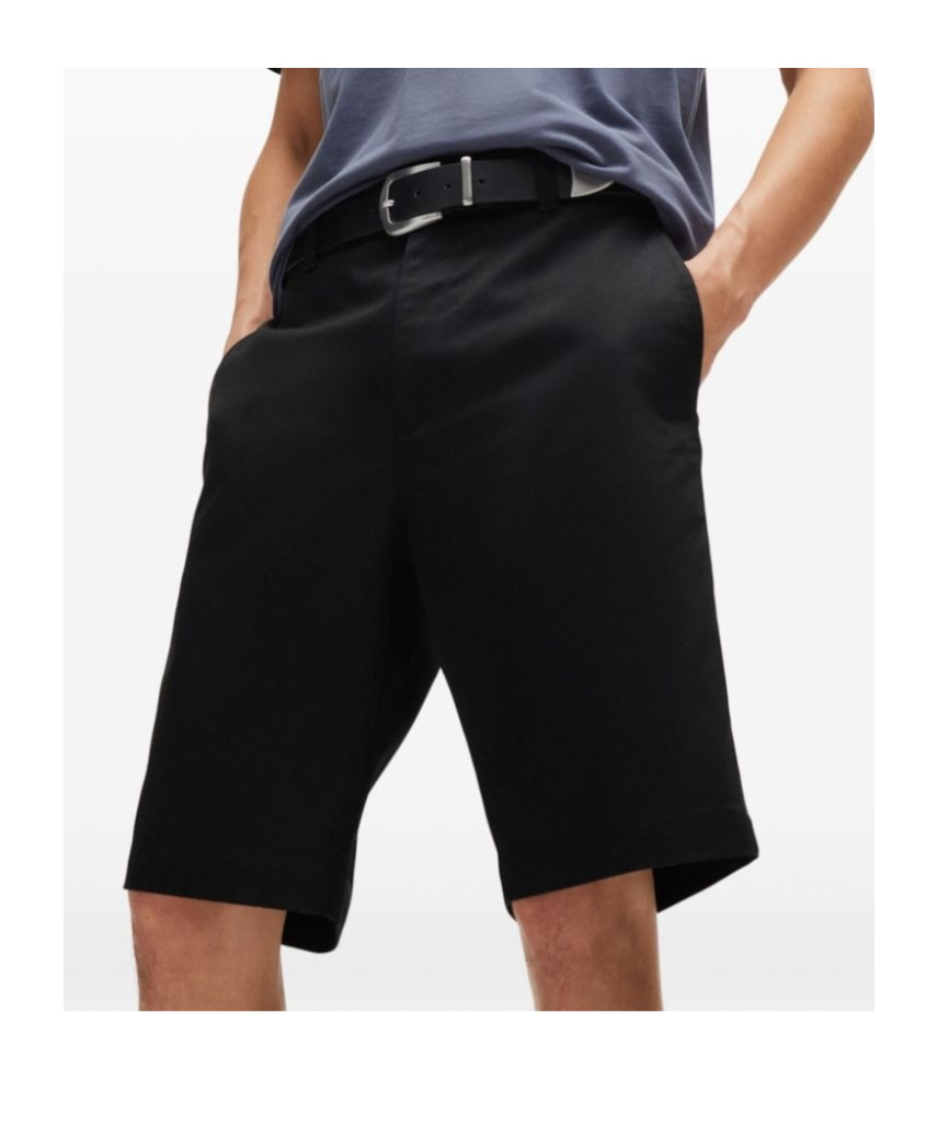 Hugo Boss Regular-fit Shorts With Slim Leg And Buttoned Pockets In Black