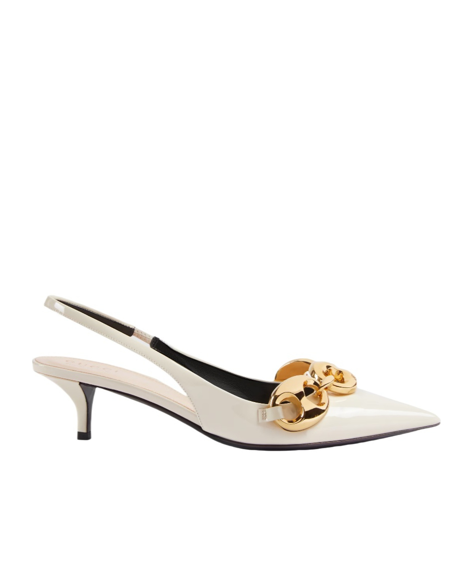 Gucci Marina Patent Leather Pumps In Nude