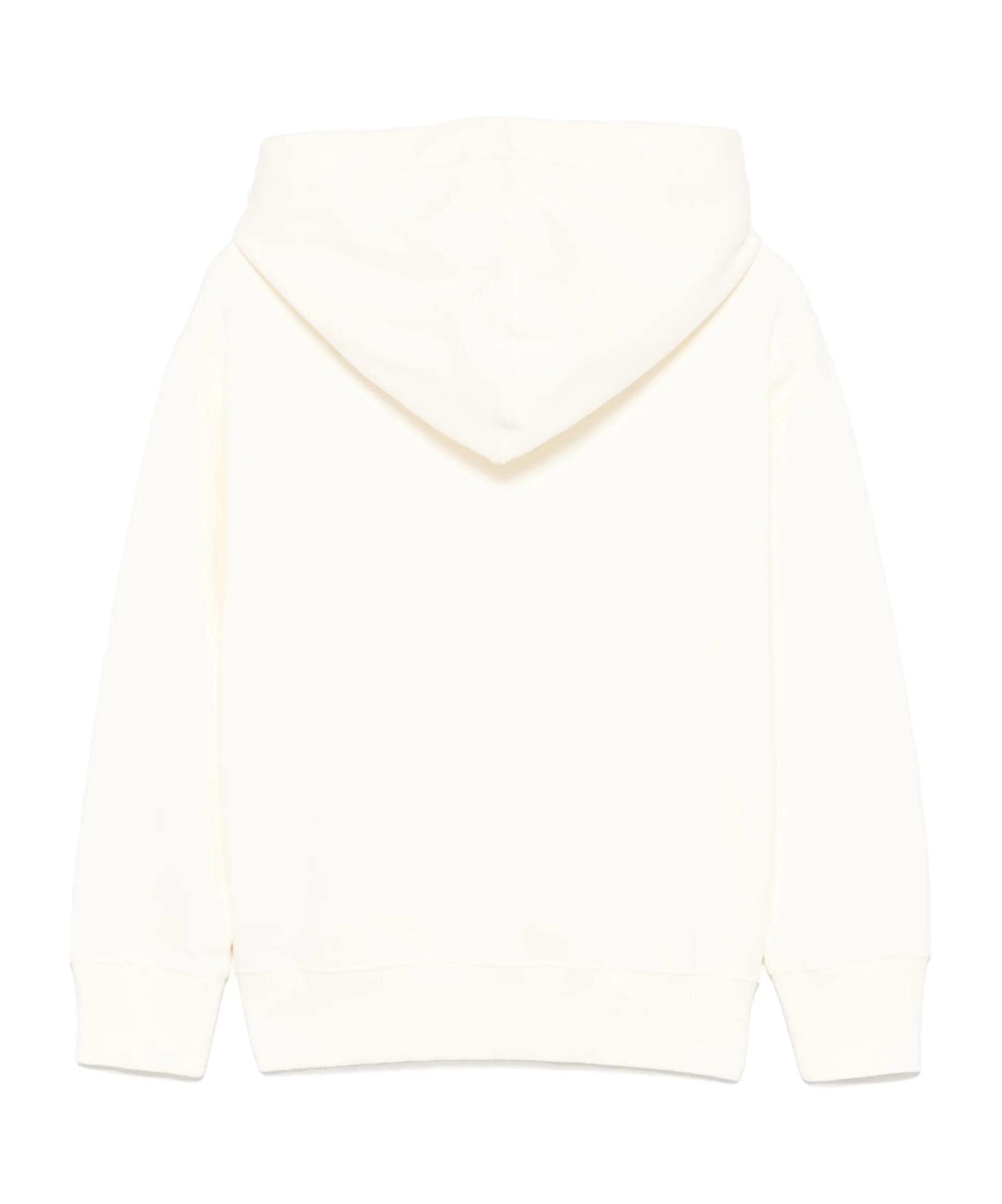 Palm Angels Long Sleeve Hooded Sweatshirt In White