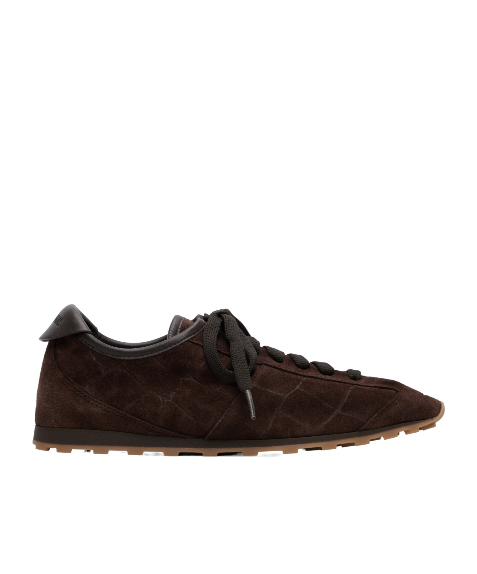 Jacquemus The Tennis Leather-trimmed Suede Sneakers In Brown