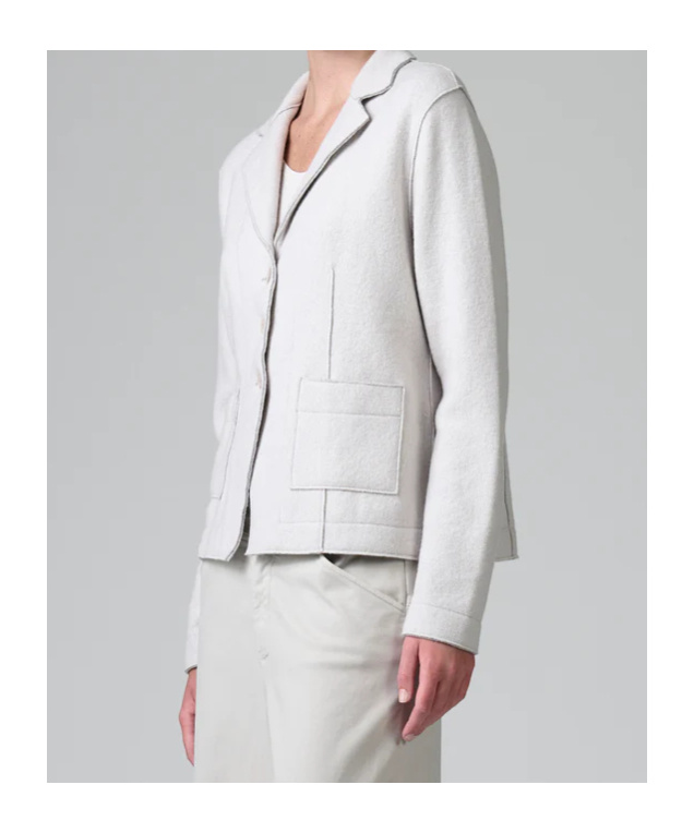 Transit Herringbone Pocket Cardigan In Gray