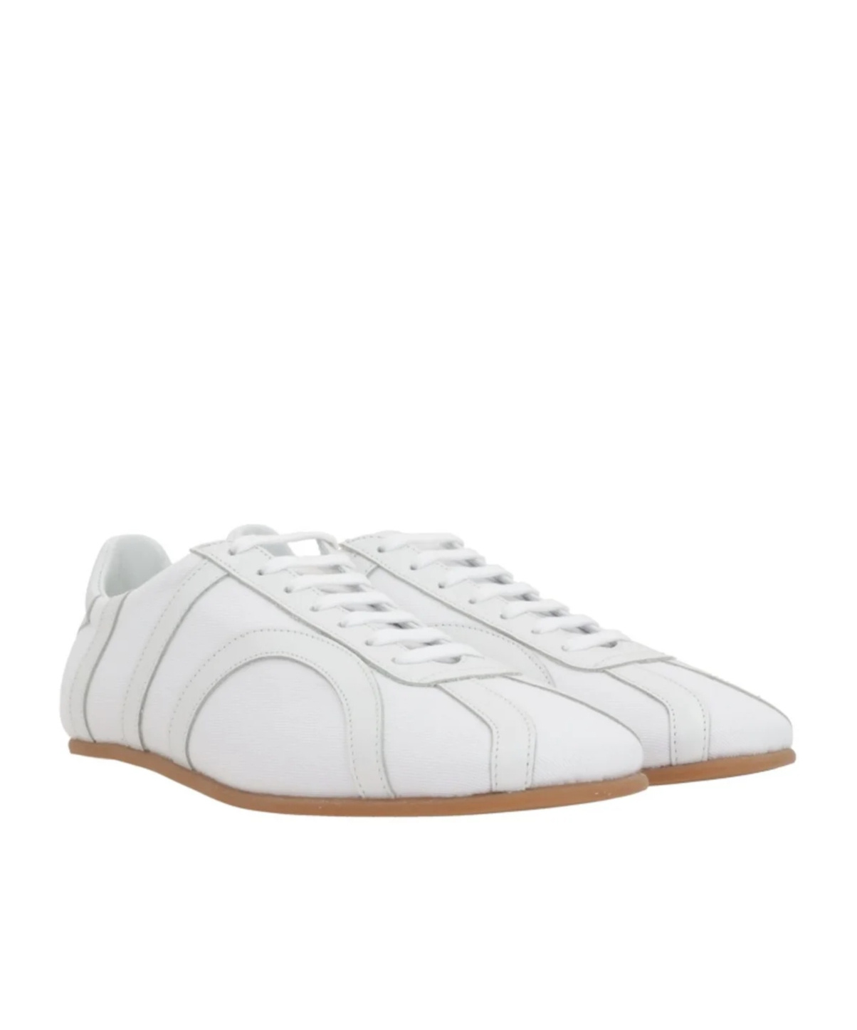 Totême Canvas And Leather Low-top Sneakers In White