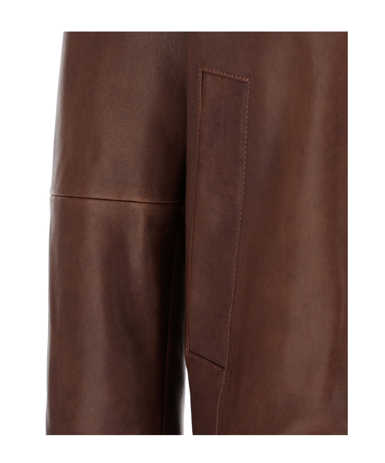 Arma Maze Brown Jacket With Classic Collar And Zipped Cuffs In Leather Man In Brown