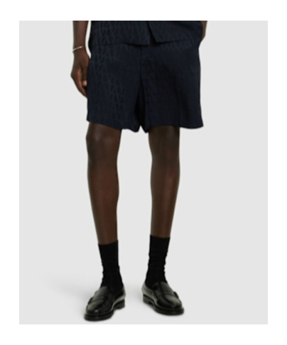Valentino Textured Patterned Trousers With Side And Back Pockets