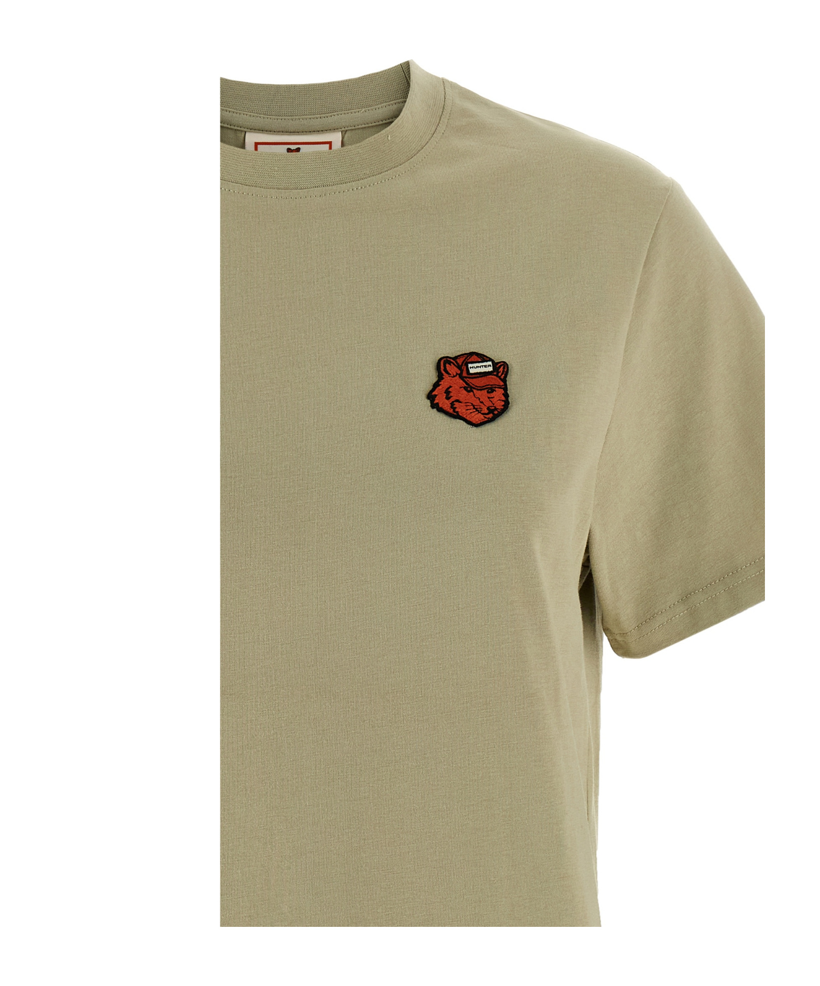 Maison Kitsuné Hunter Fox Head Short Sleeve T-shirt In Green
