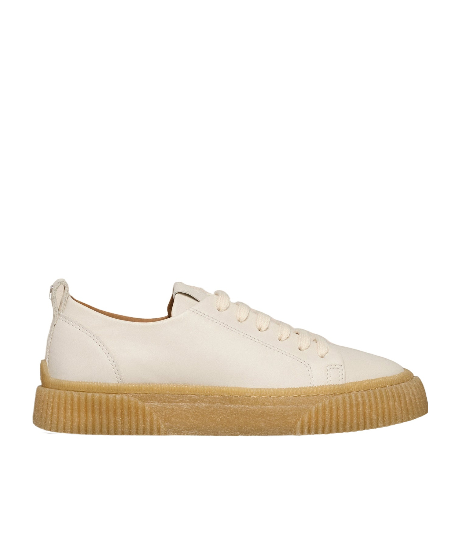 Ami Alexandre Mattiussi Lace-up Sneakers White In Nude