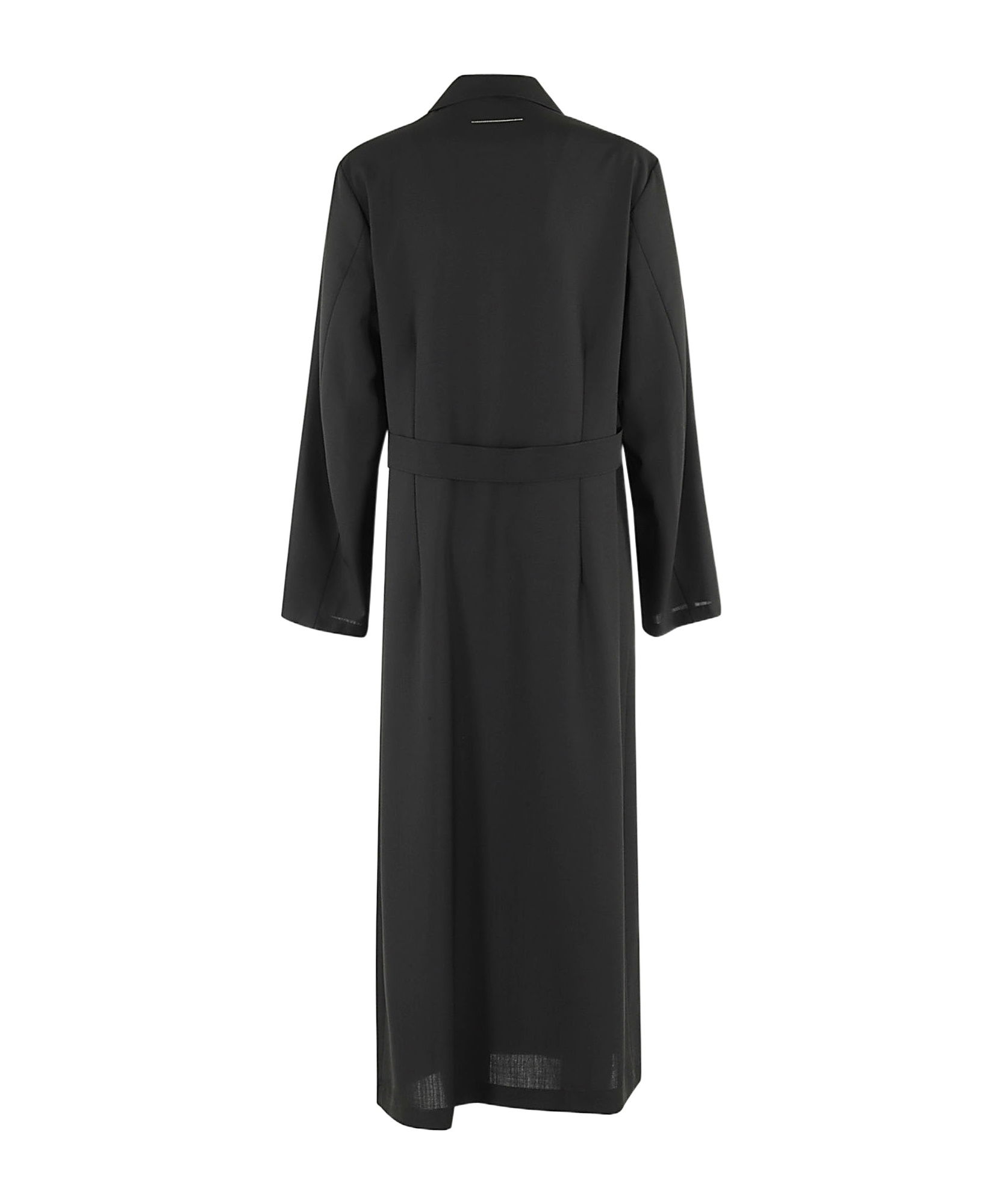 Shop Mm6 Maison Margiela Belted Single-breasted Maxi Coat In Black