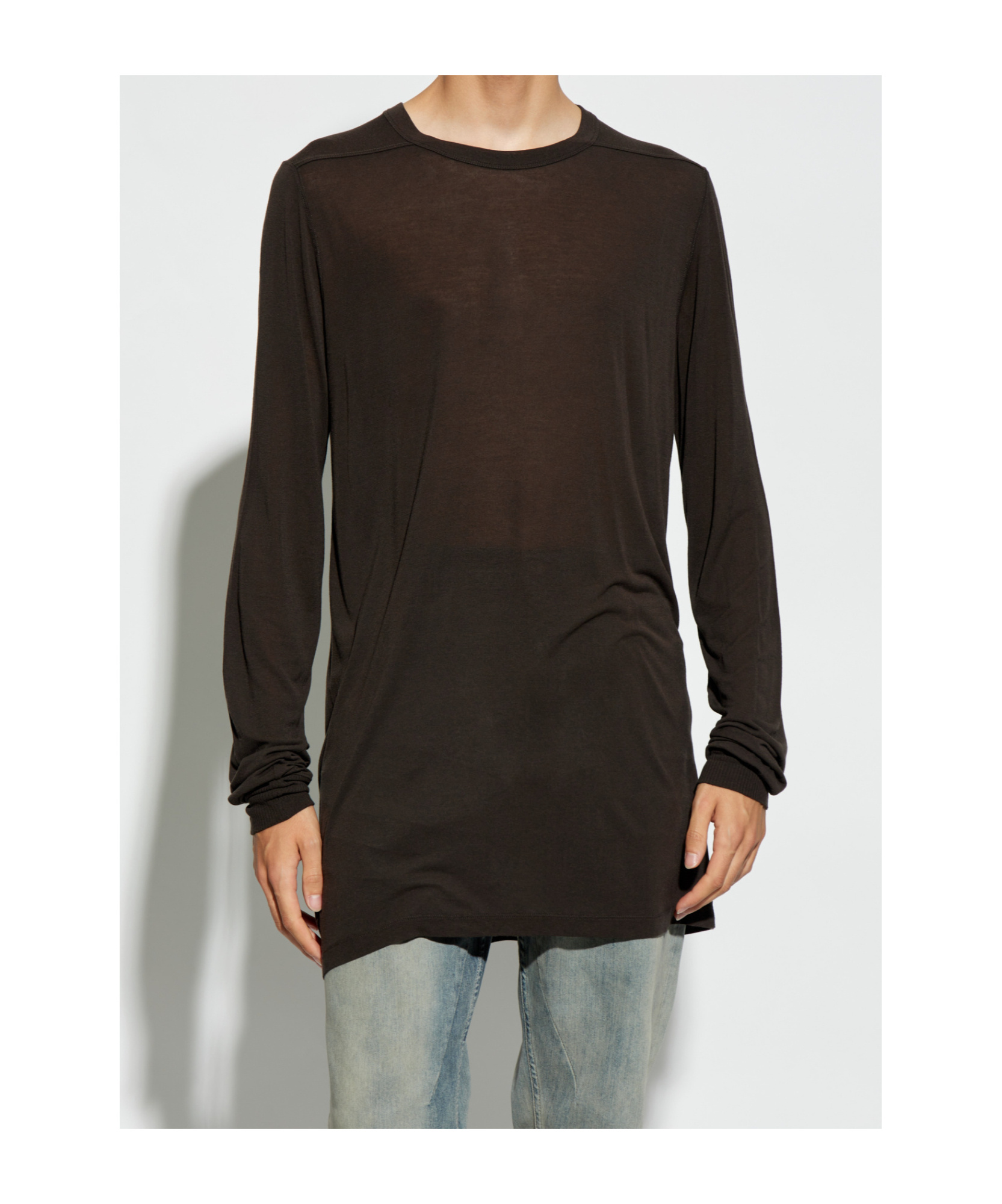 Rick Owens Relaxed Fit Long-sleeved T-shirt In Brown