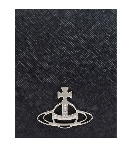 Vivienne Westwood Black Bi-fold Wallet With Logo Orb Black In Black
