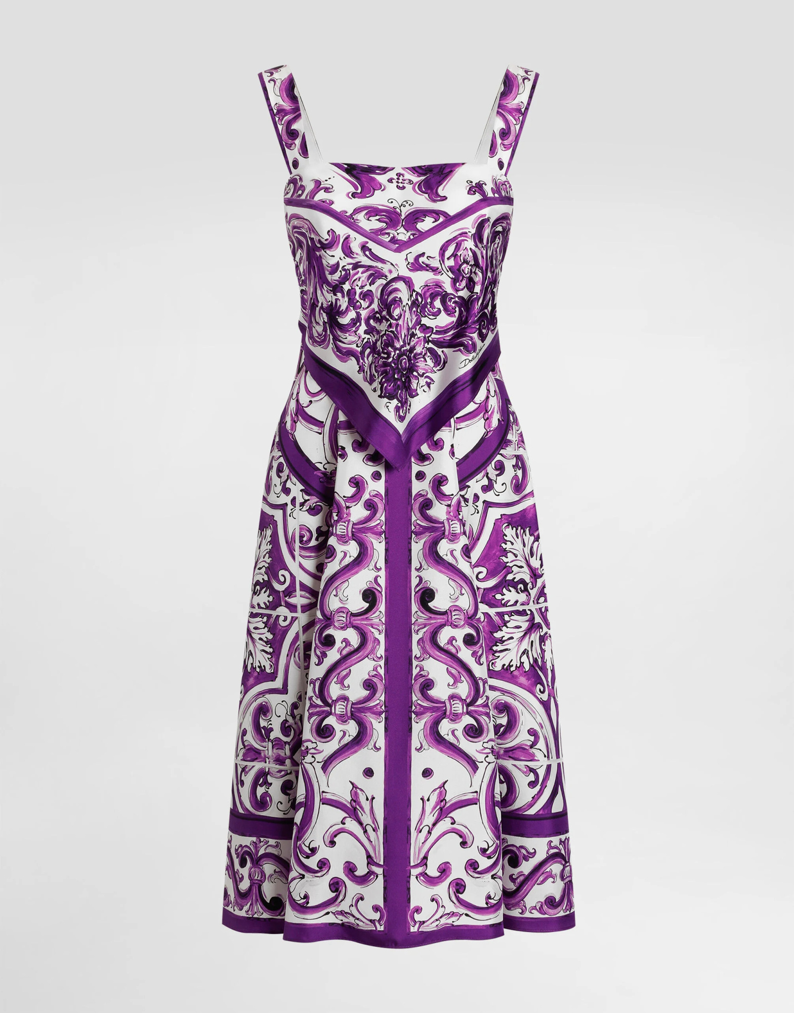 Dolce & Gabbana Majolica-print Midi Dress In Multi