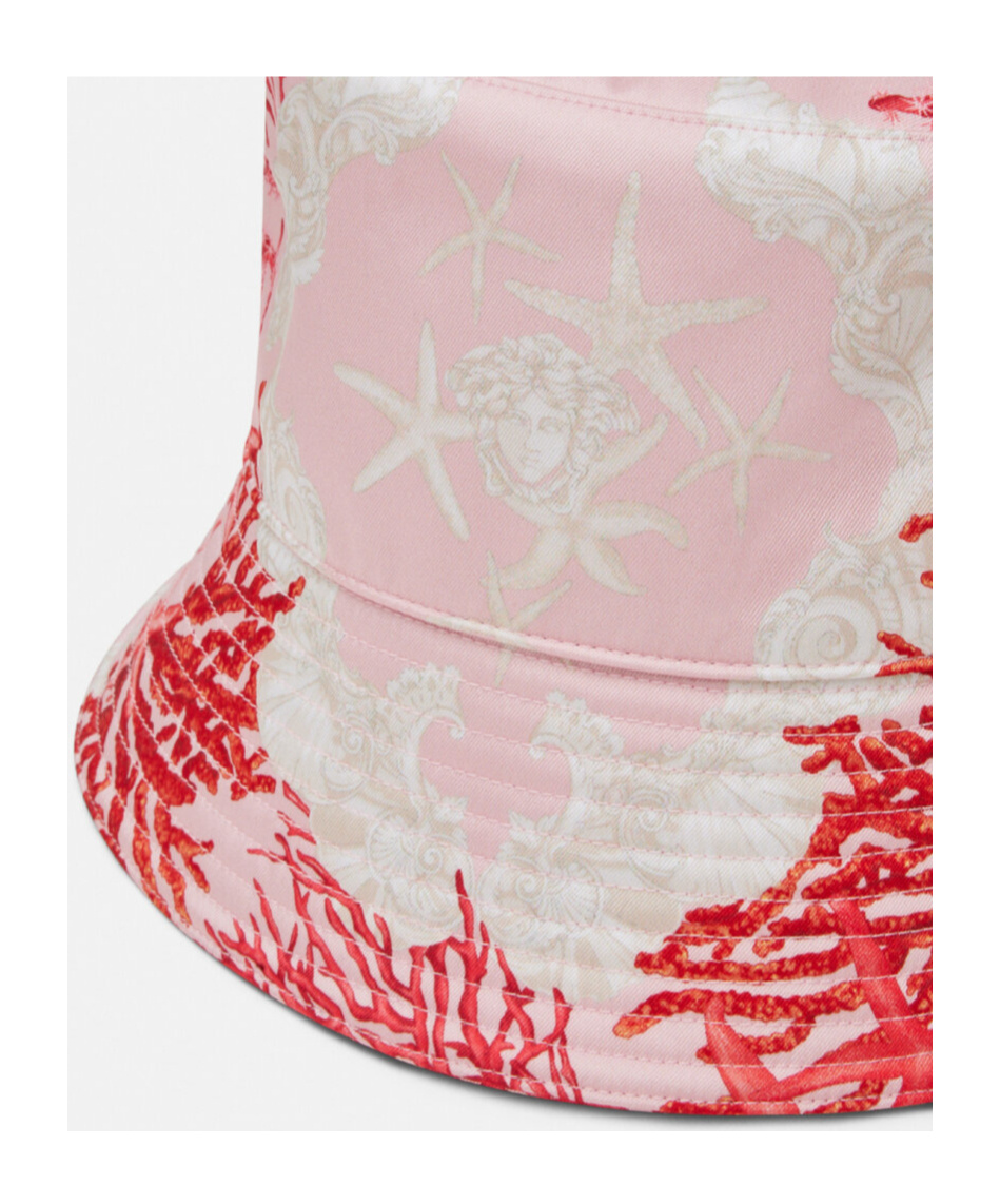 Versace Printed Canvas Bucket Hat In White