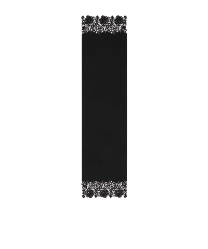 Valentino Wool Cashmere Lace Scarf In Black