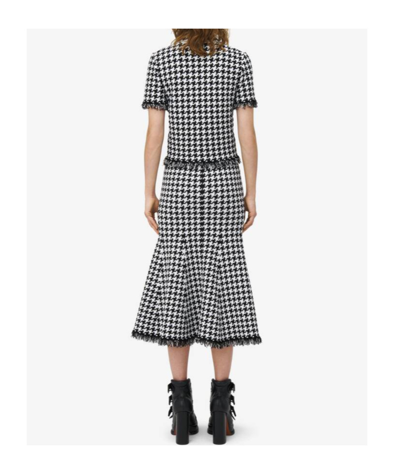 ALEXANDER MCQUEEN HOUNDSTOOTH MIDI SKIRT