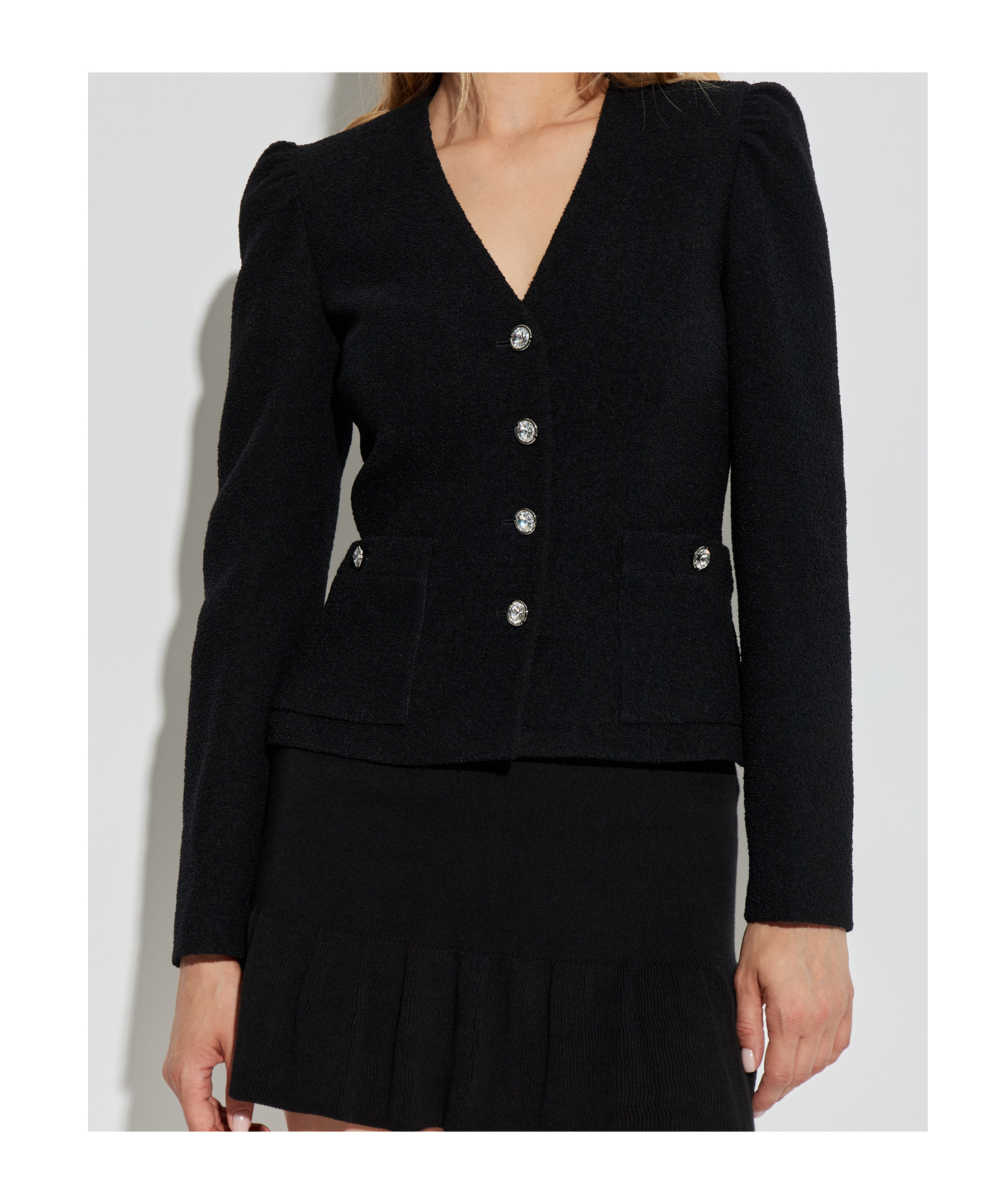 Alessandra Rich Long Sleeve Casual Jacket In Black