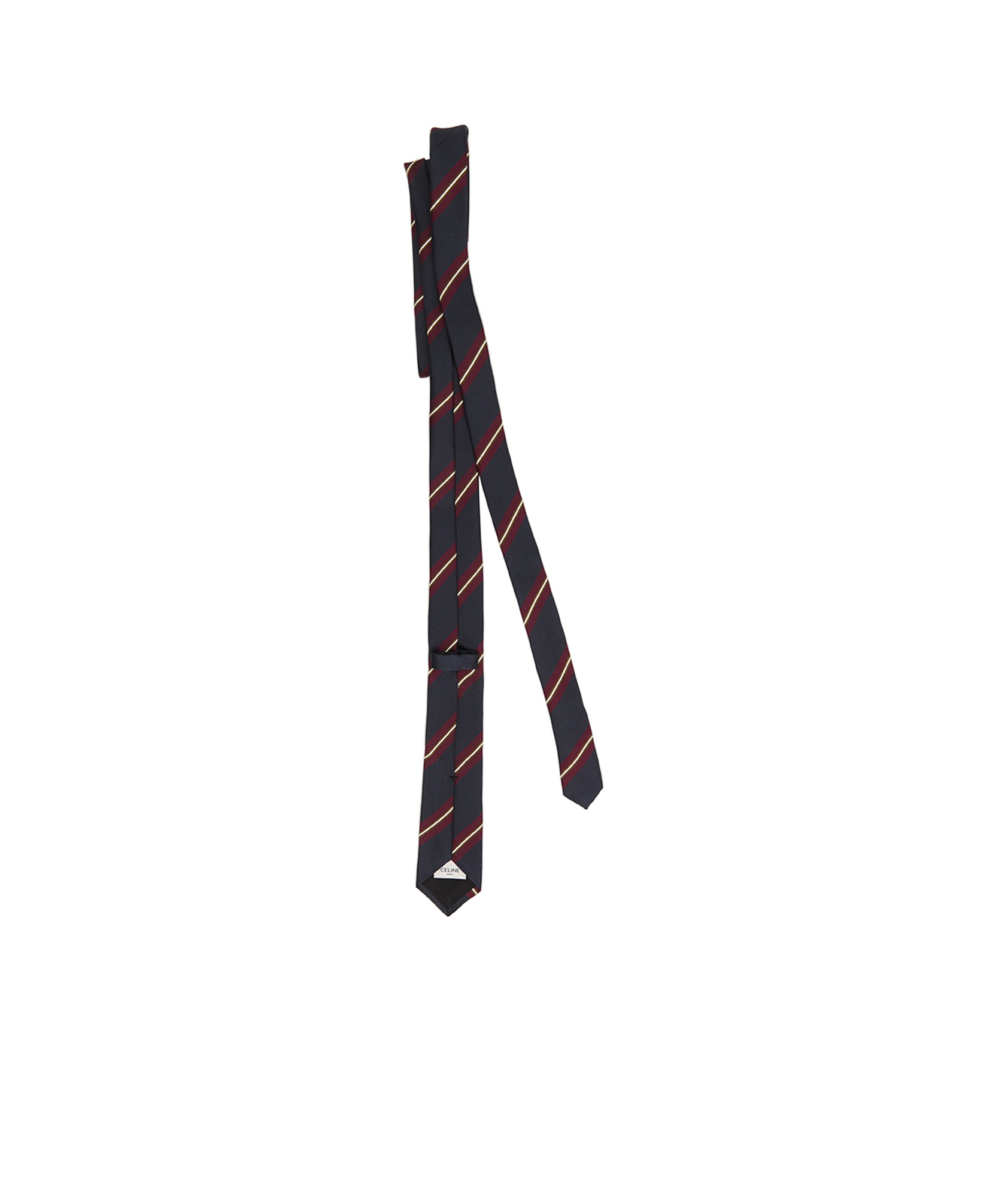 Celine Striped Tie In Black