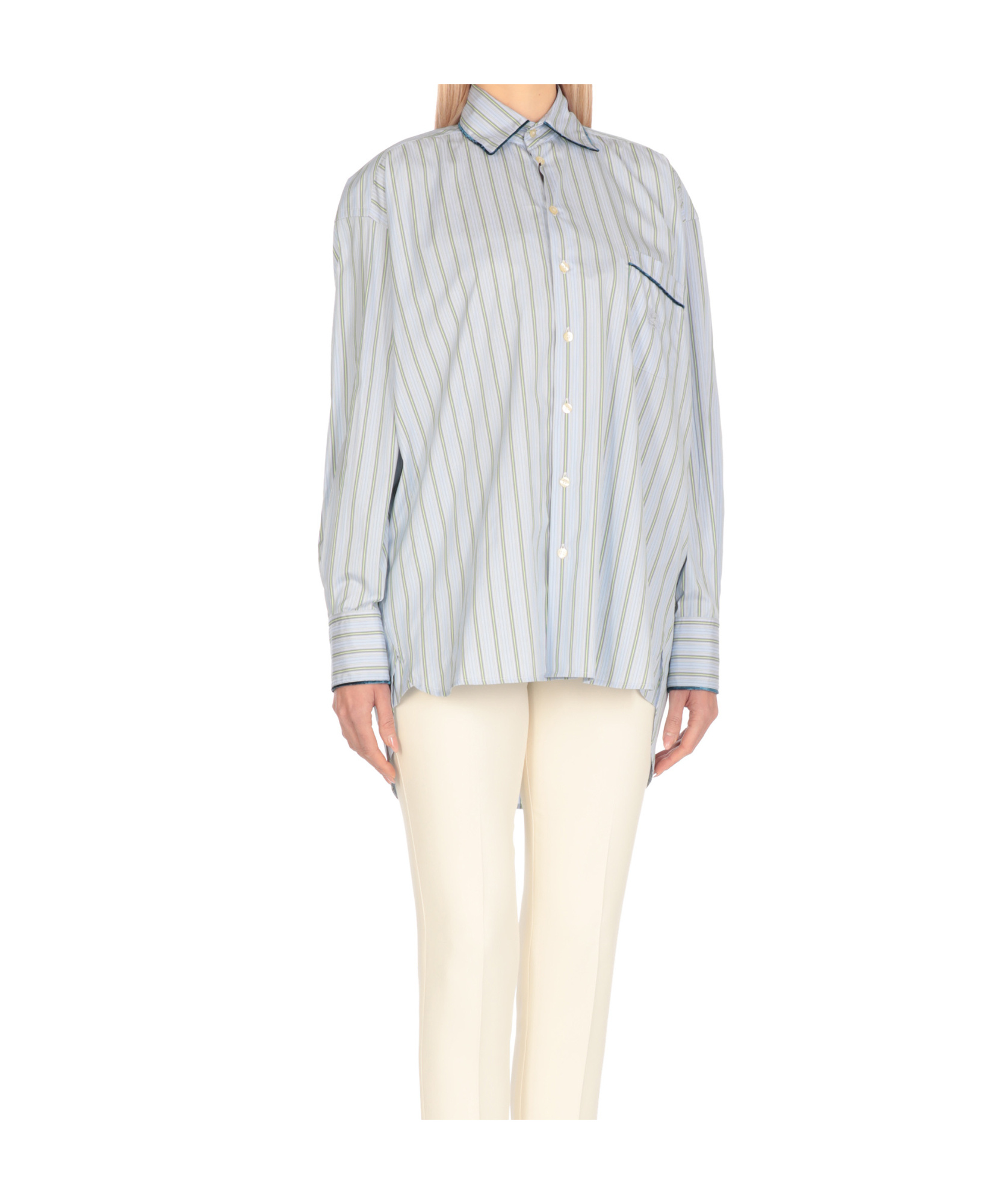 Shop Etro Striped Shirt In White
