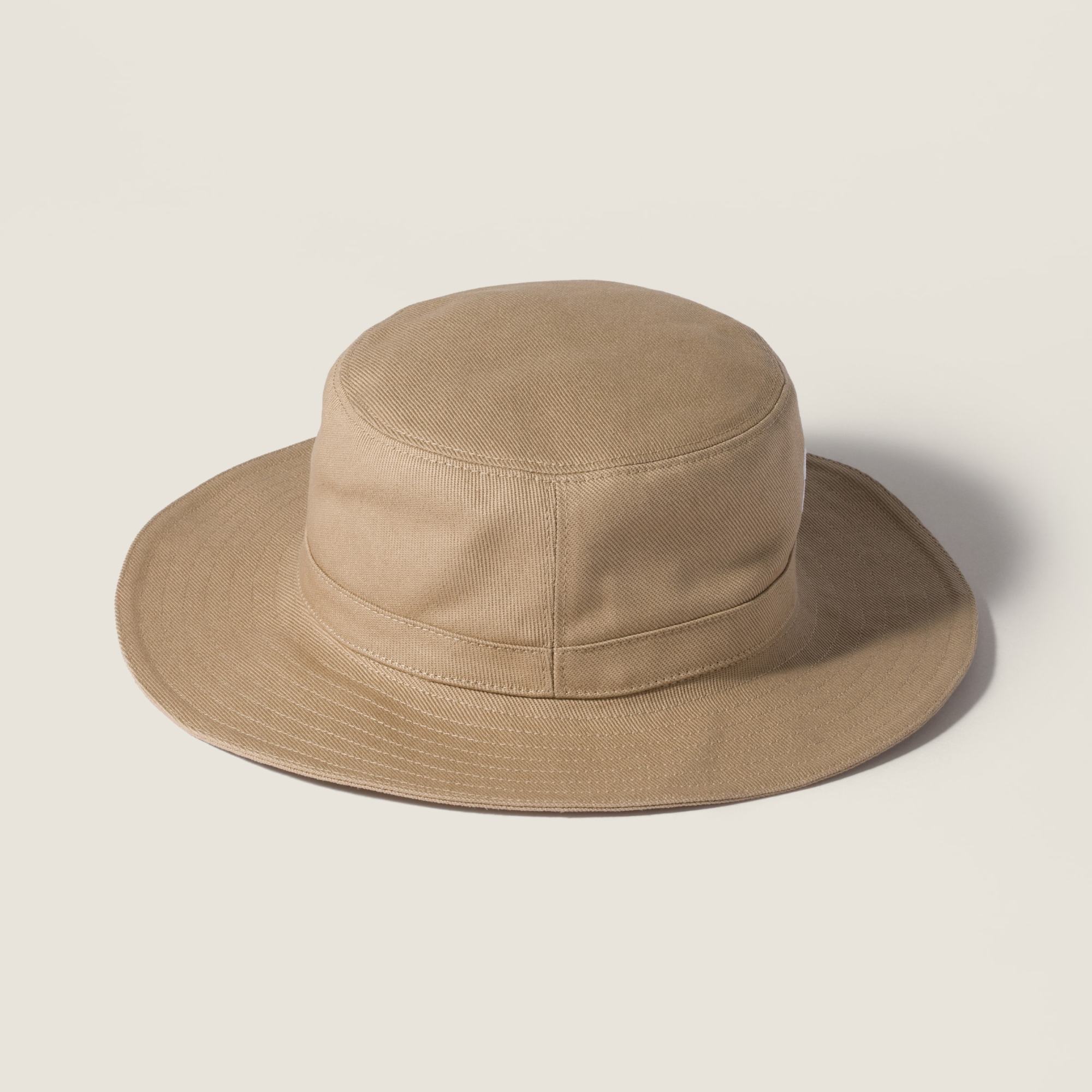 Miu Miu Drill Hat In Khaki/white