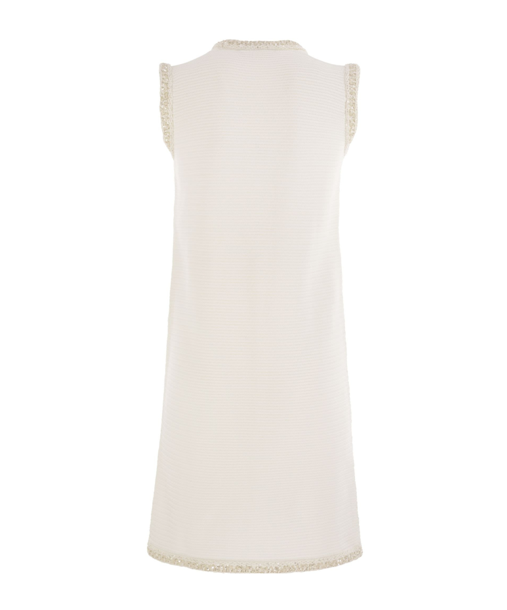 Fabiana Filippi Knitted Mini Dress With Sequin Edging In Neutral