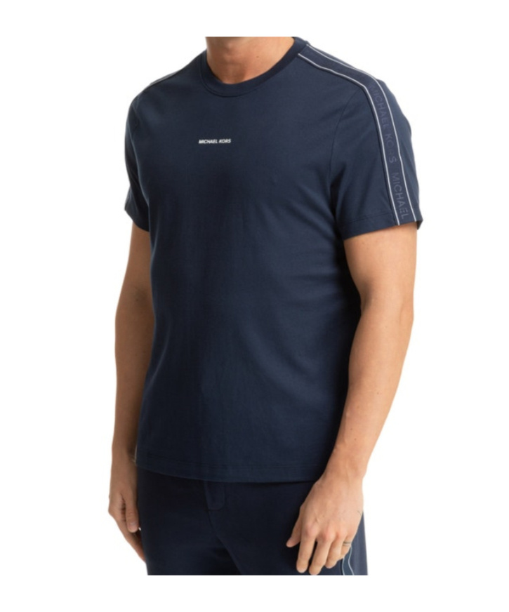 Michael Kors Logo-tape T-shirt In Blue