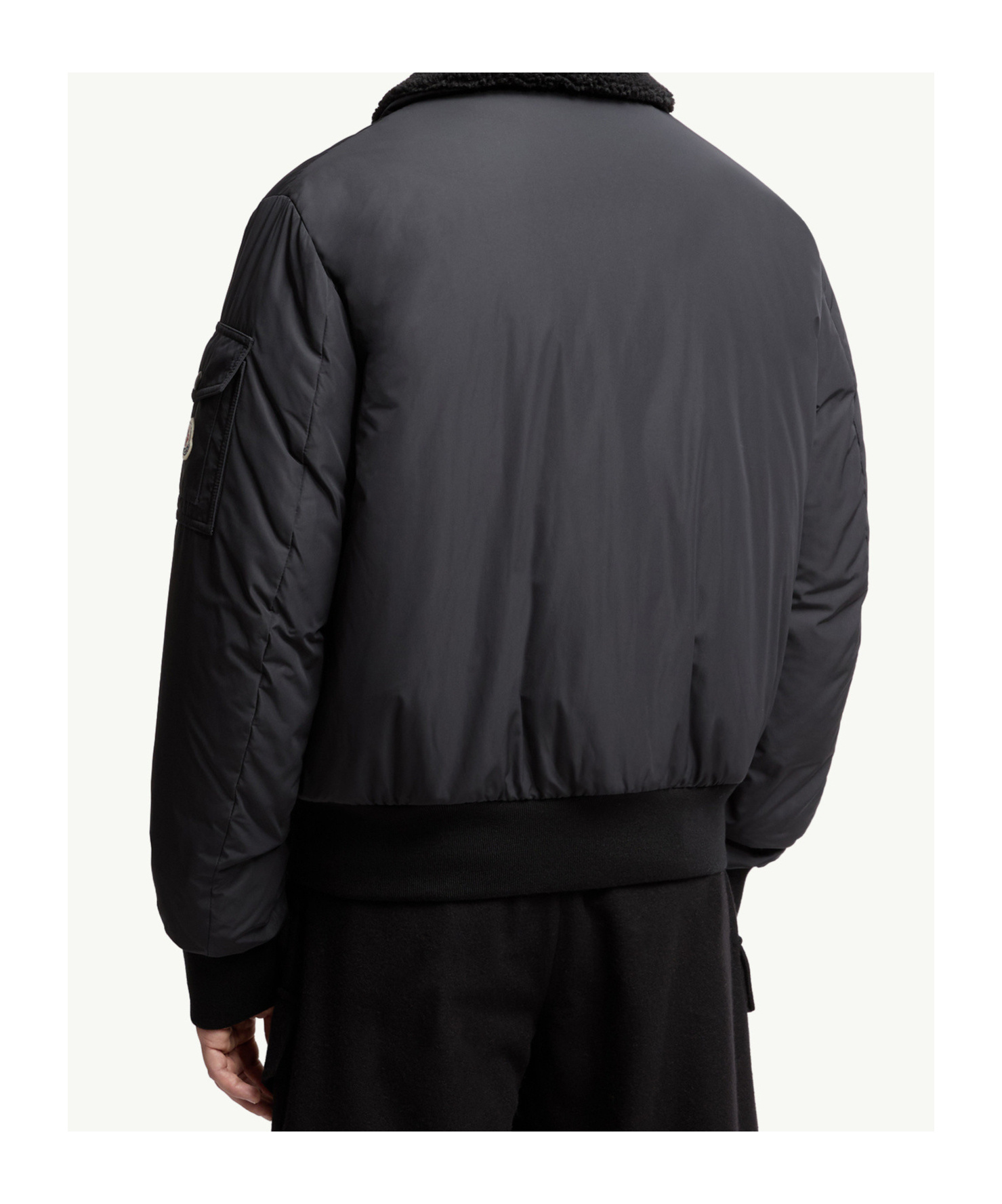 Moncler Maulevrier Reversible Teddy Aviator Jacket In Black
