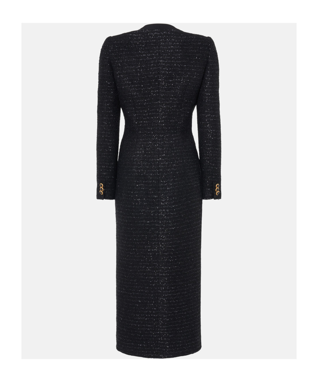 ワンピースその他 Alessandra Rich Black sequin tweed midi dress with buttons Alessandra Rich Black sequin tweed midi dress with buttons