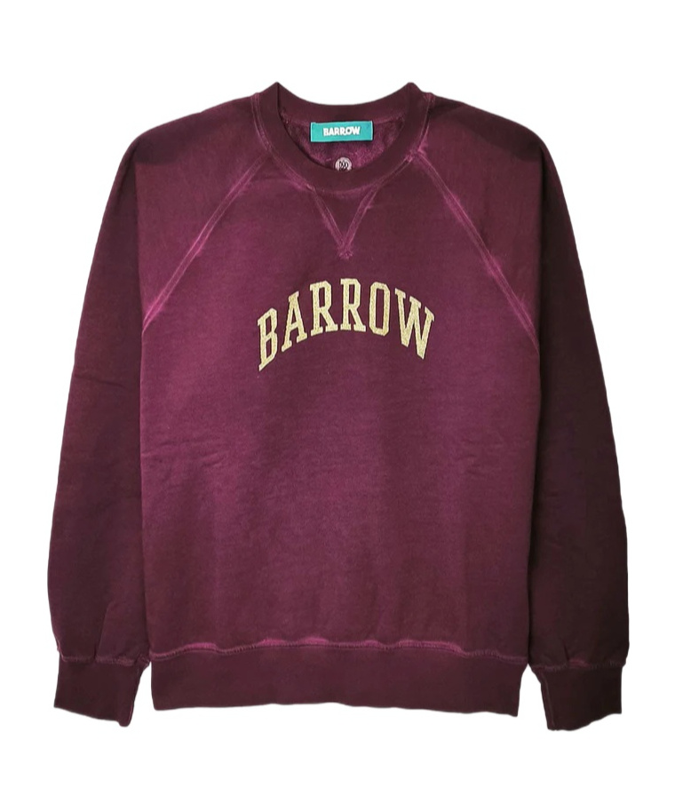 Barrow Crew Neck Logo Sweatshirt In Burgundy