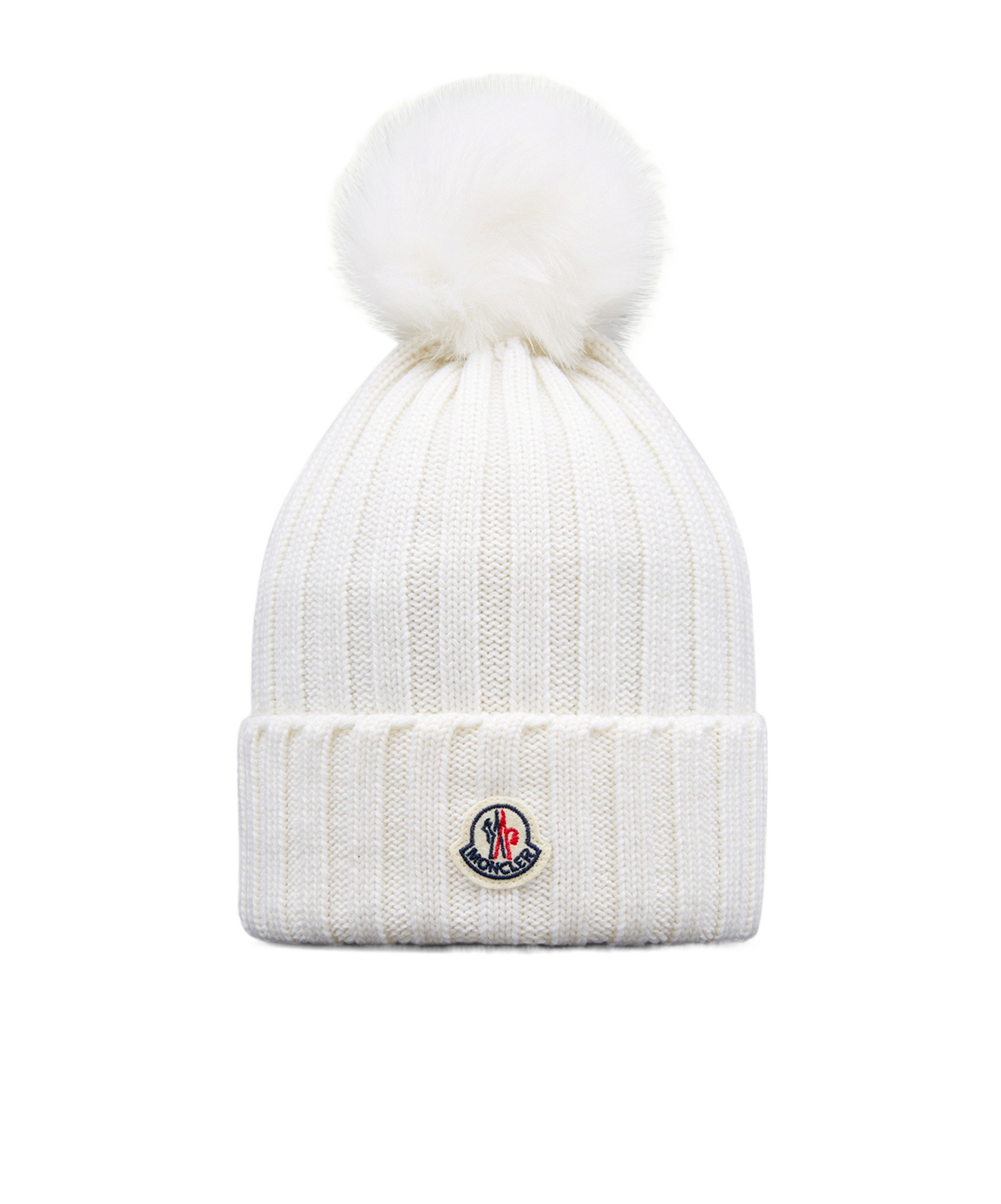 Moncler White Pom-pom Beanie In White