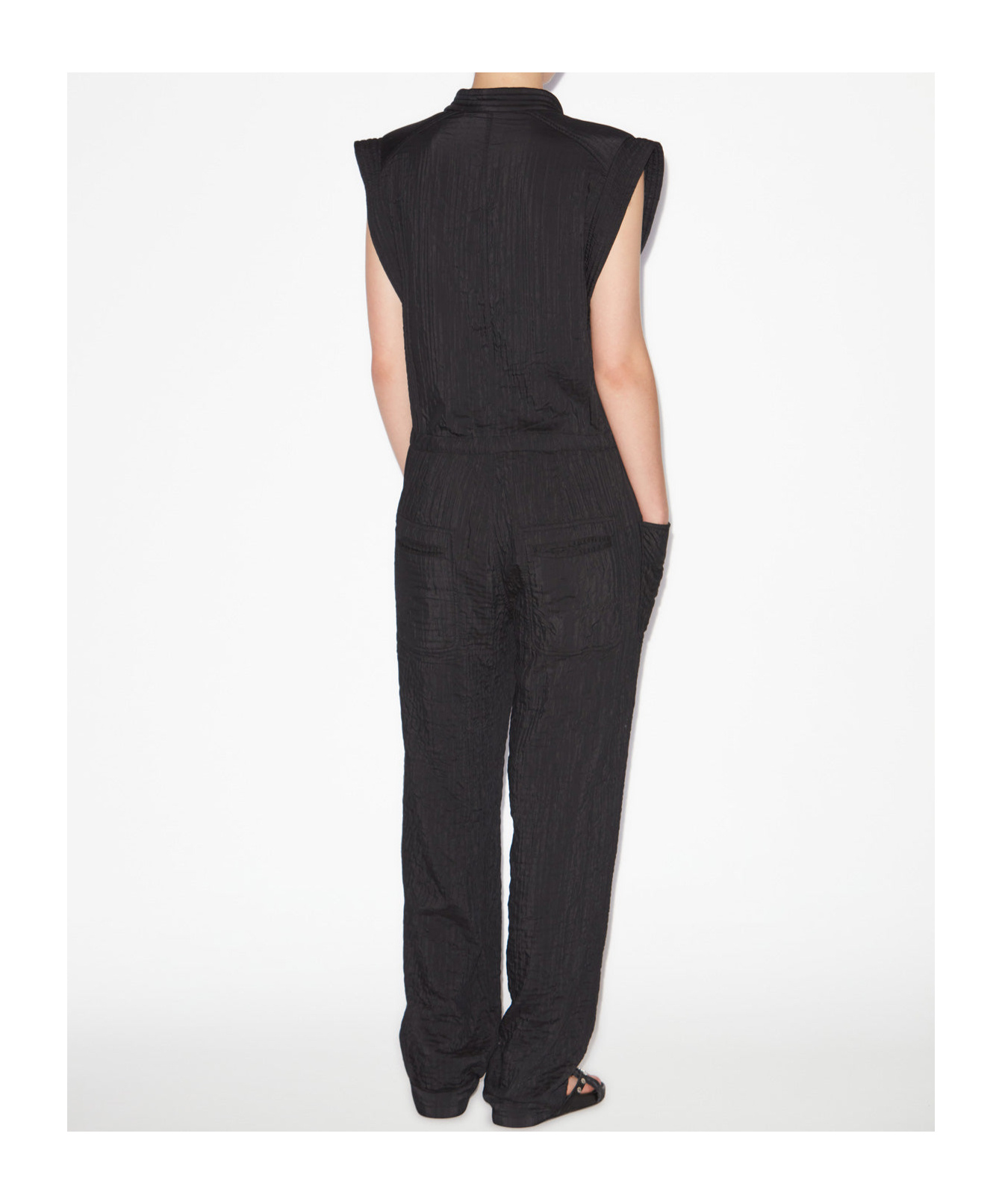 Isabel Marant Étoile Suzie Belted Voile Jumpsuit In Black