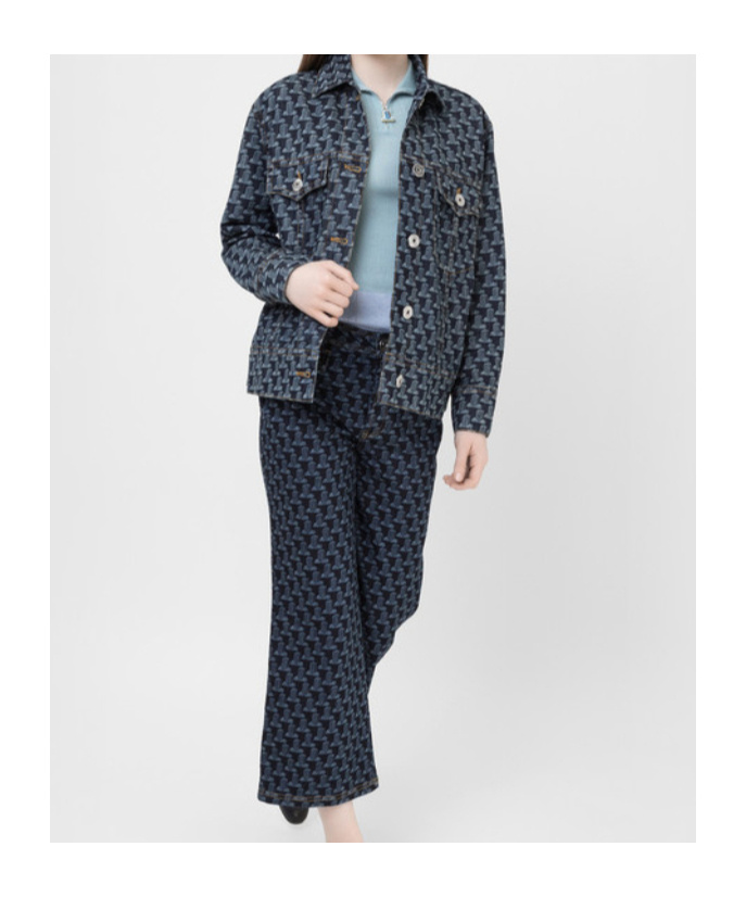 Lanvin Extended Logo-patch Monogram Denim Jacket In Black
