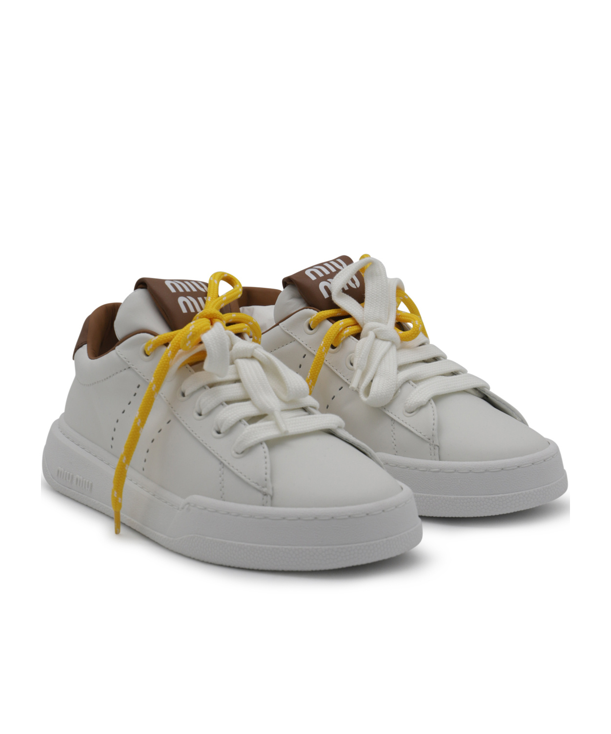Miu Miu Lace-up Low-cut Casual Shoes In Gray