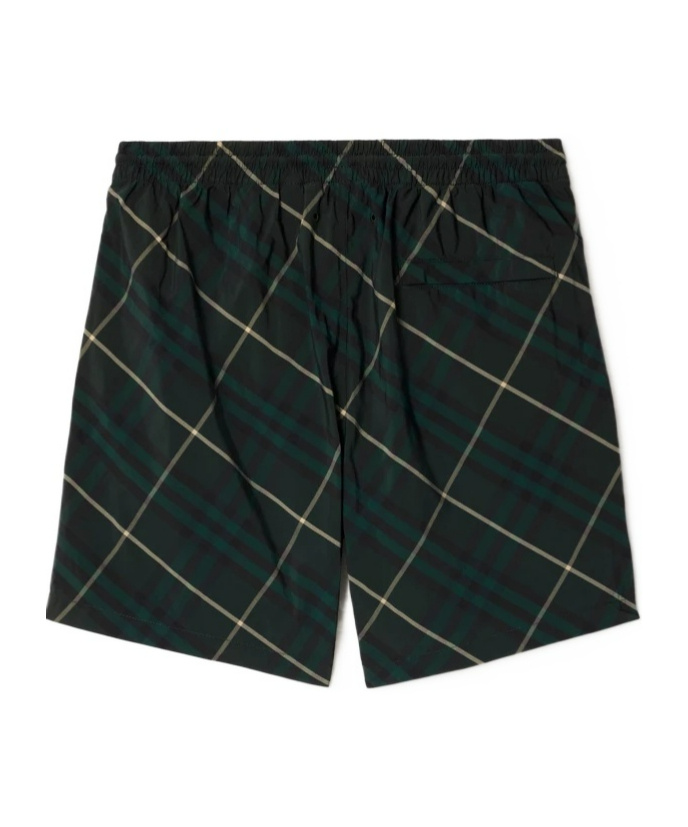 Burberry Check-print Drawstring Swim Shorts In Black