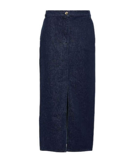 Magda Butrym Low-rise Denim Maxi Skirt In Blue