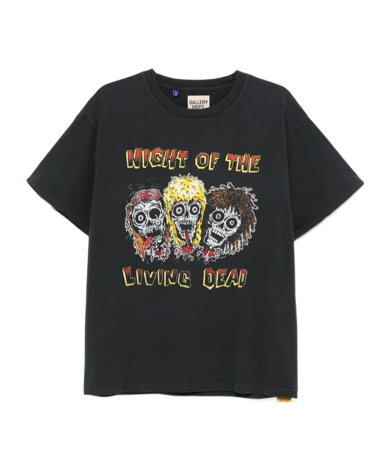 Gallery Dept. Mens Night Of The Living Dead Graphic-print Cotton T-shirt Graphite In Black