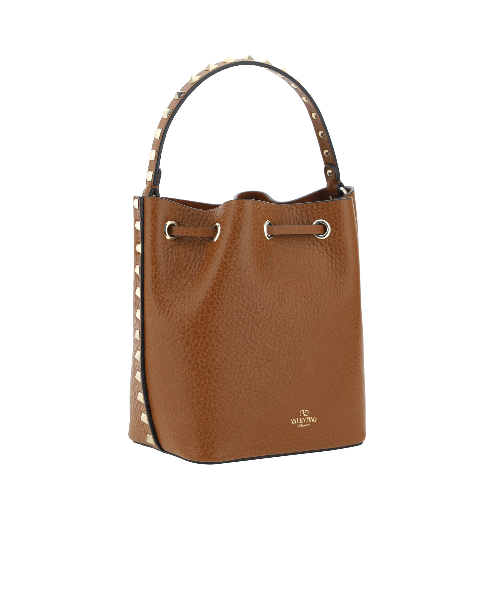 Valentino Rockstud Shoulder Bag In Brown