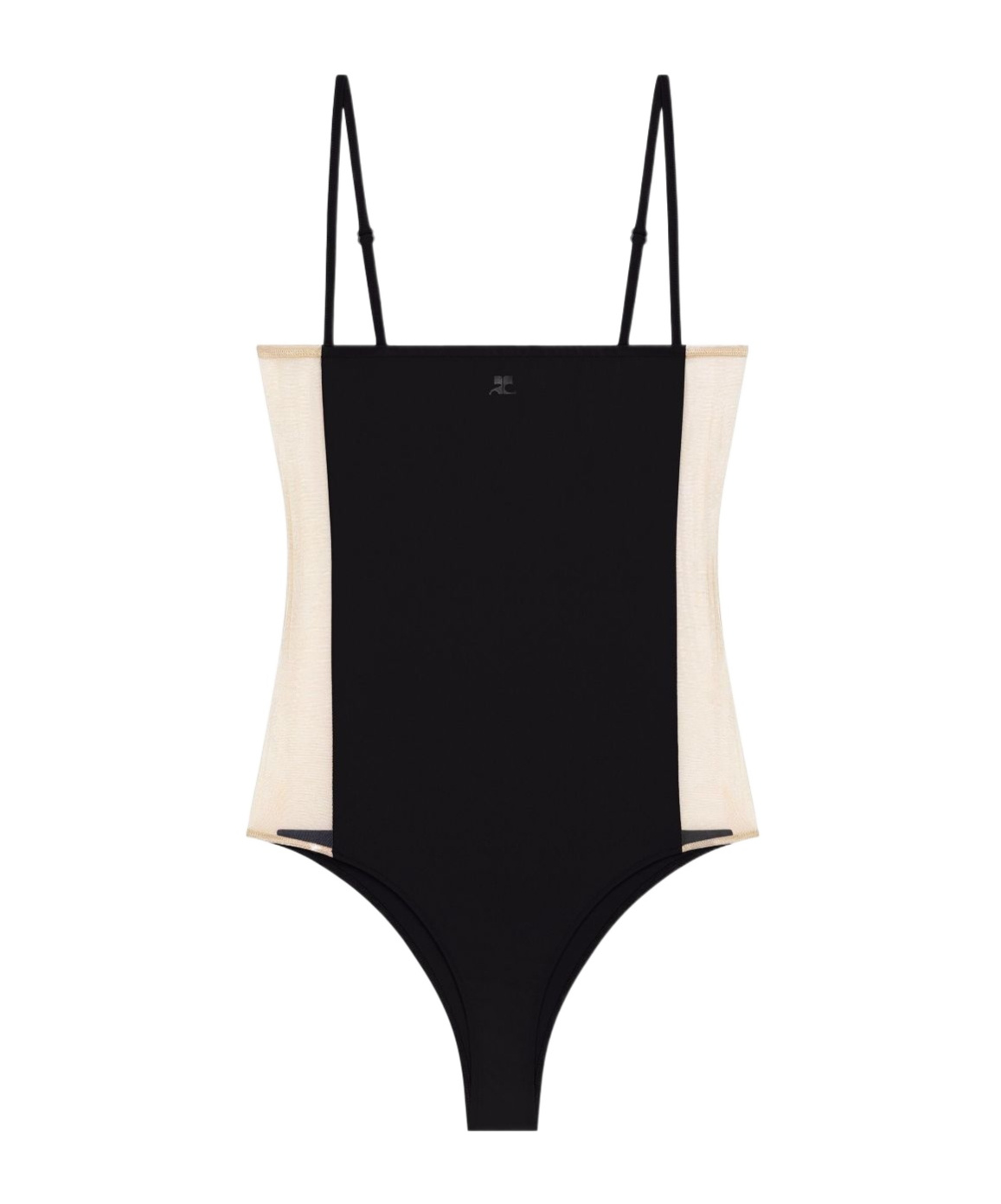 Shop Courrèges Illusion Swimsuit In Black