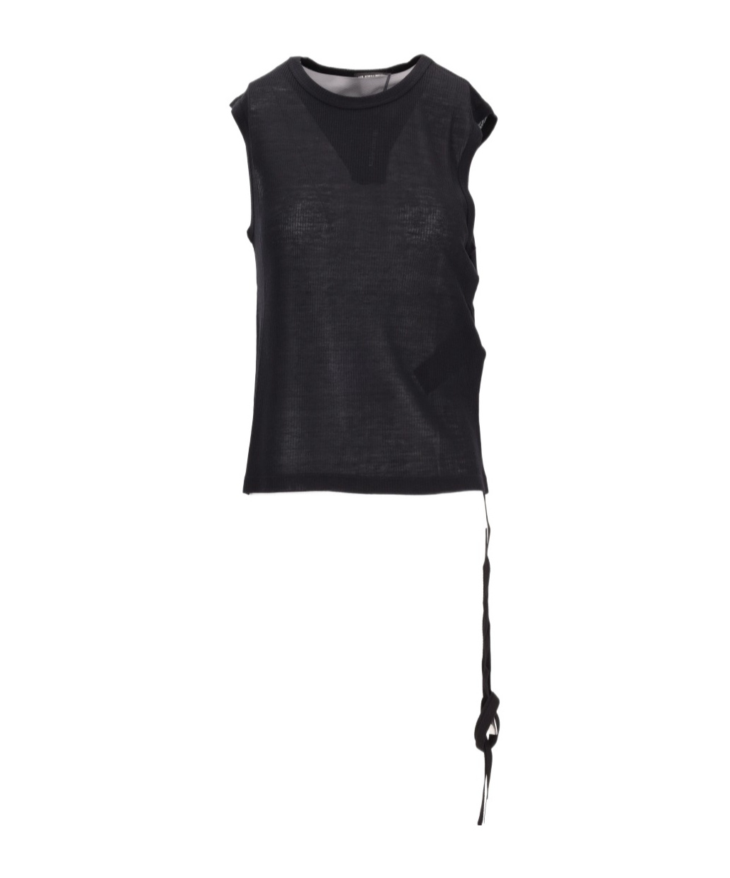 Ann Demeulemeester Biba Sleeveless Top Viscose Cotton Rib In Black
