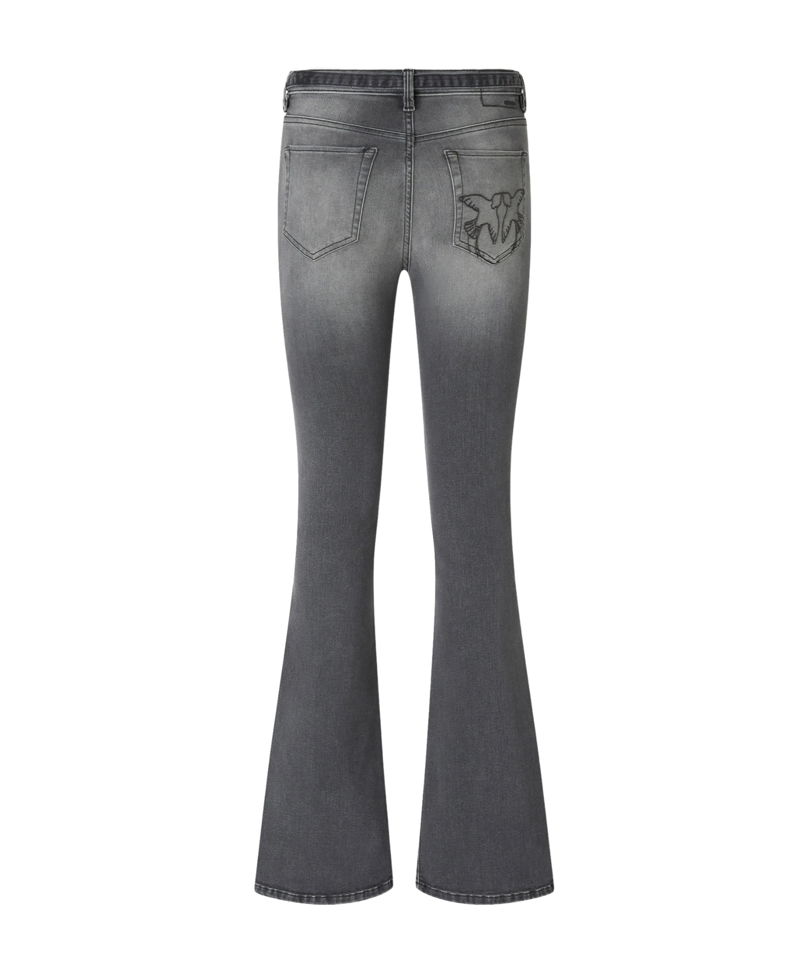 Pinko Embroidered Flare Jeans In Gray