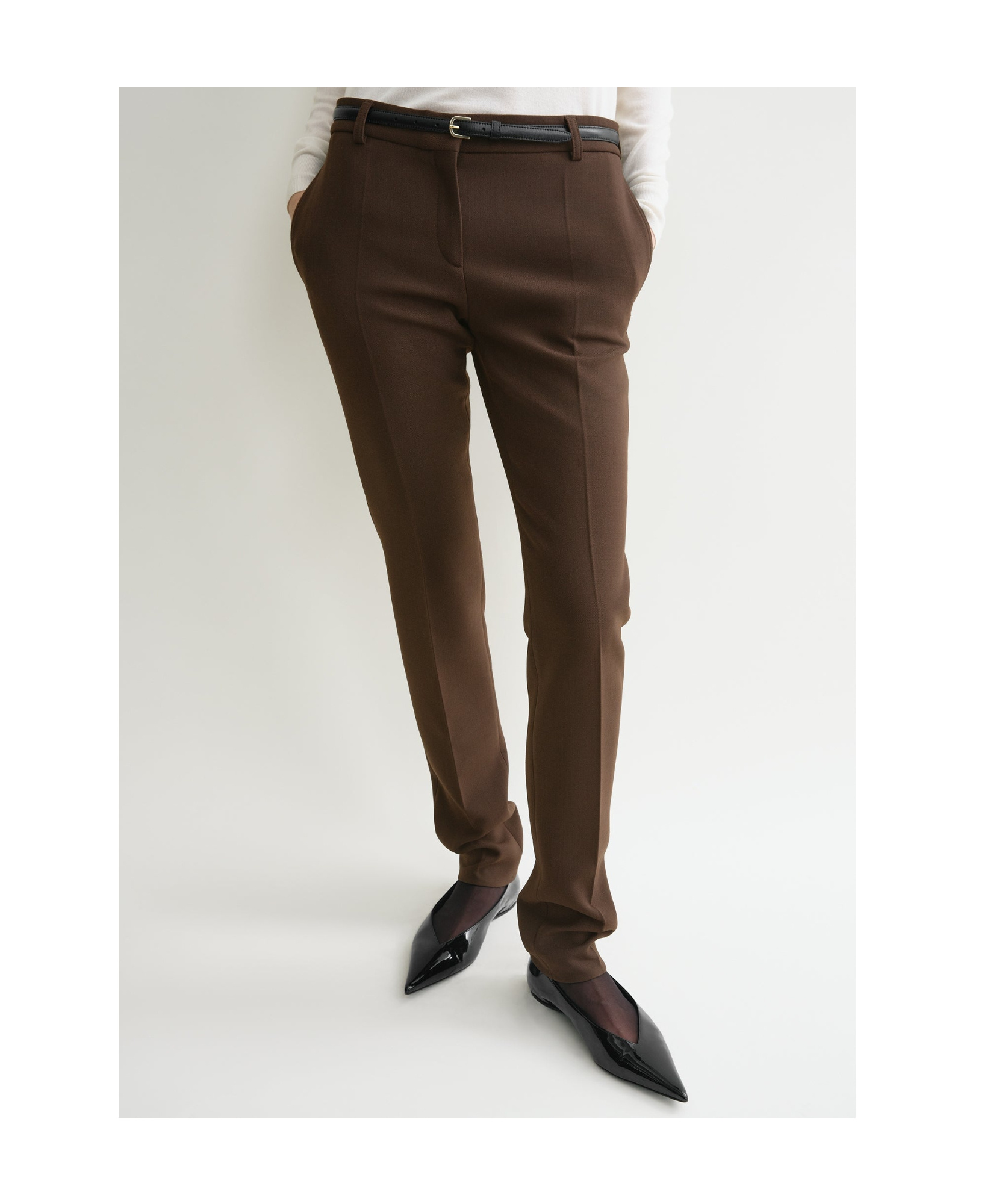 Shop Totême Low-waist Slim Trousers In Brown