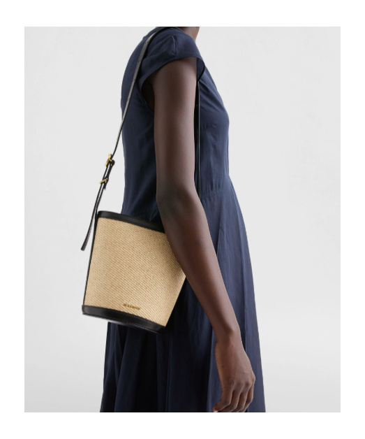 Jil Sander Logo-detailed Bucket Bag In Neutral