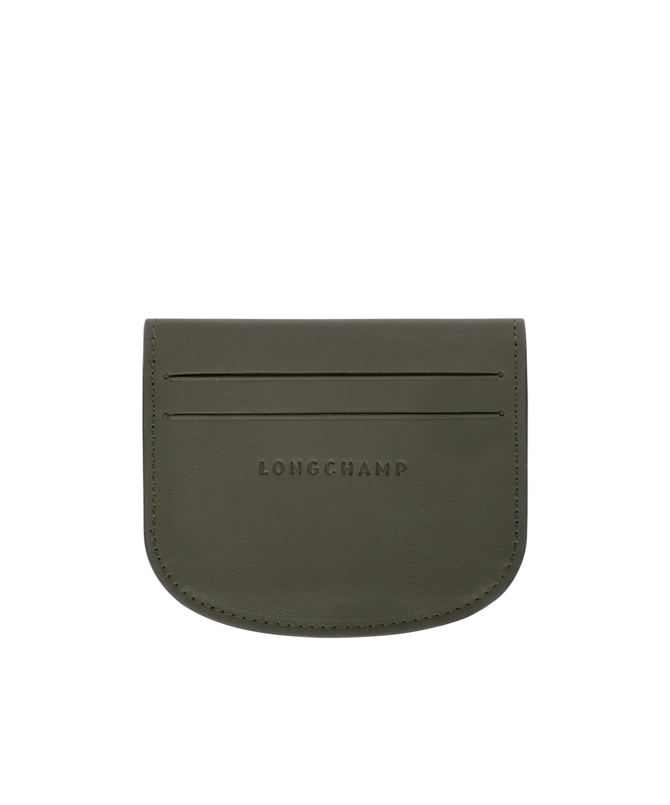 Longchamp Logo Embossed Cardholder With Multiple Slots In Green