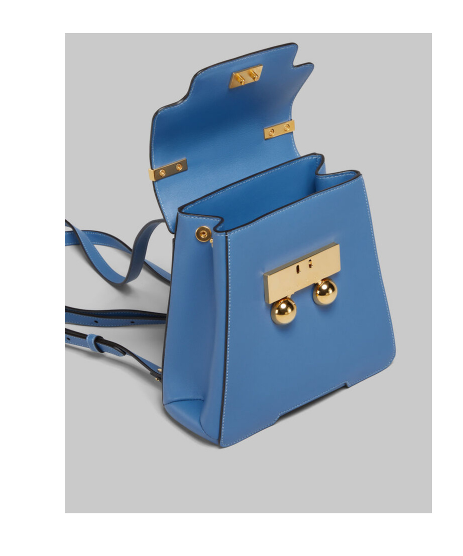 Shop Marni Blue Leather Trunkaroo Backpack