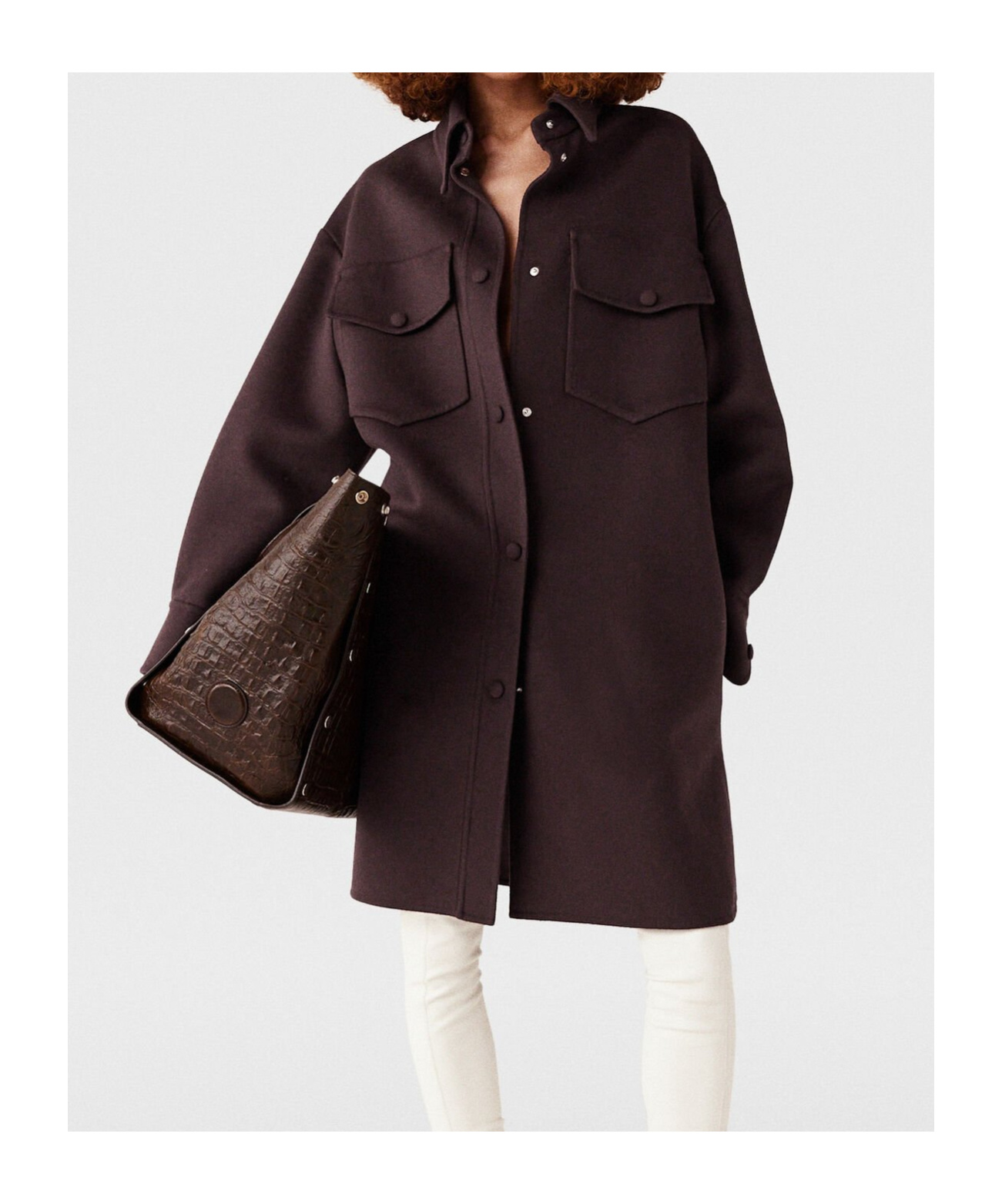 Stella Mccartney Snap Button Chain-link Overshirt In Black