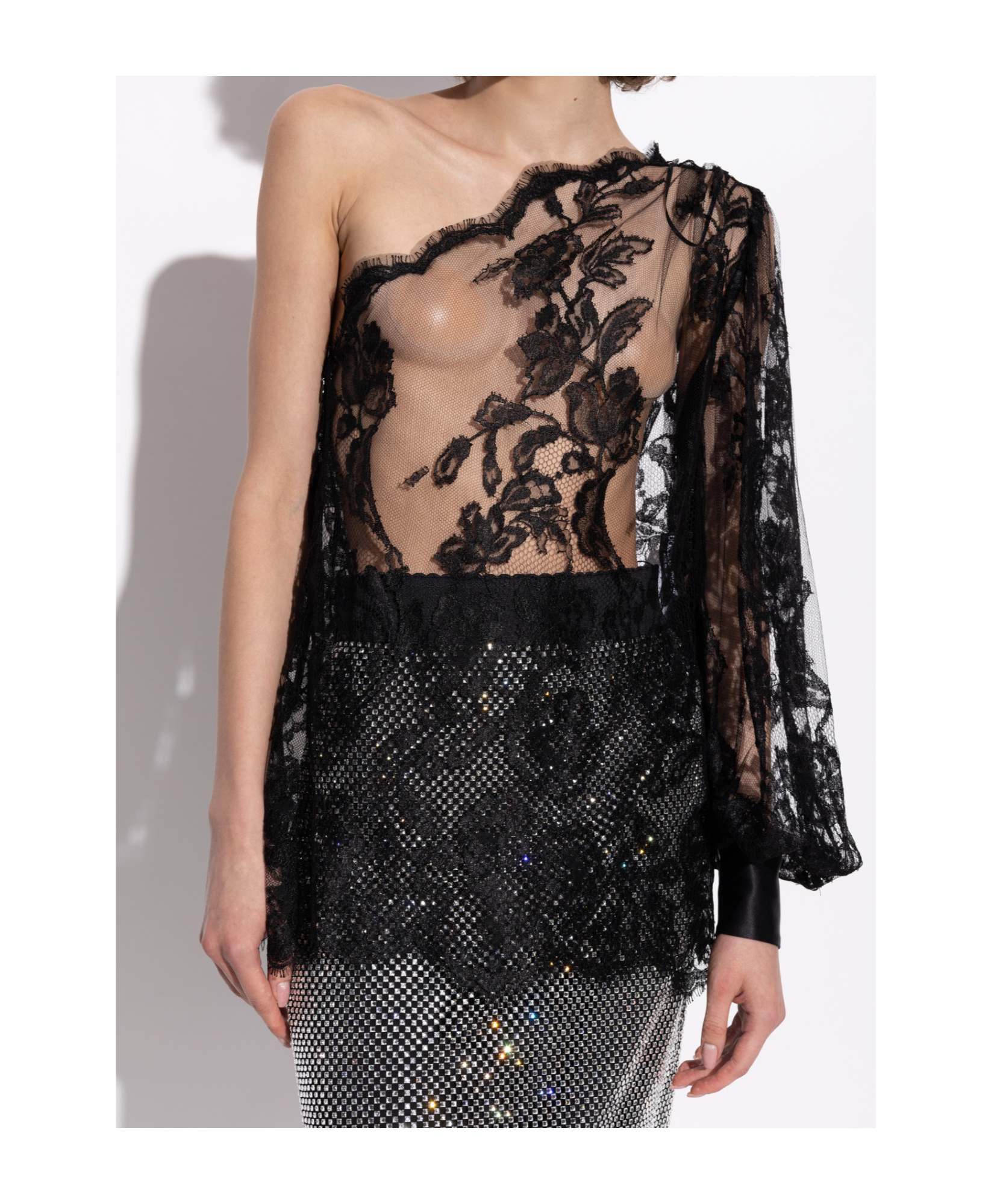 Dolce & Gabbana One-shoulder Blouse In Black