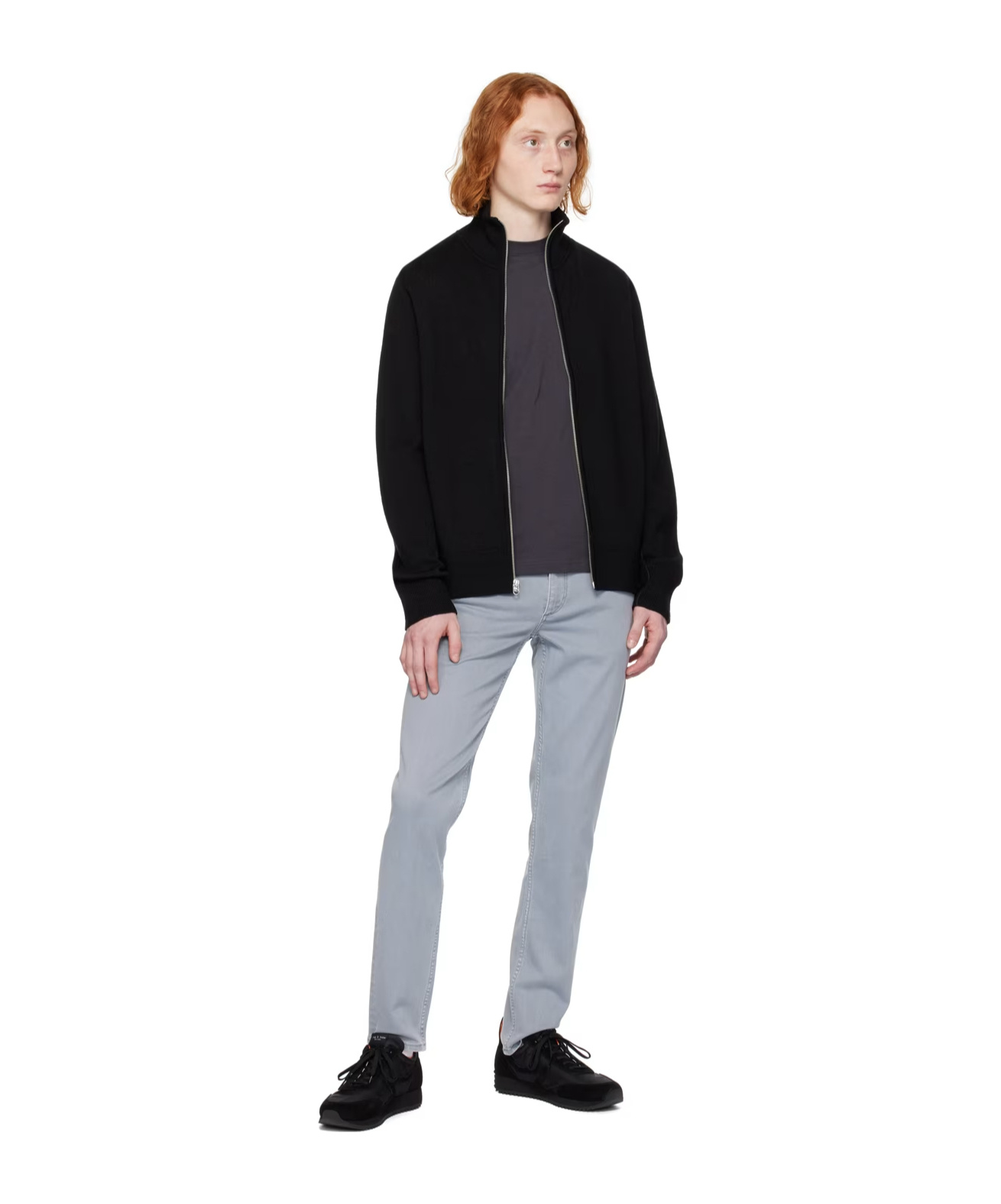 Rag & Bone Belt Ring Denim Trousers In Gray