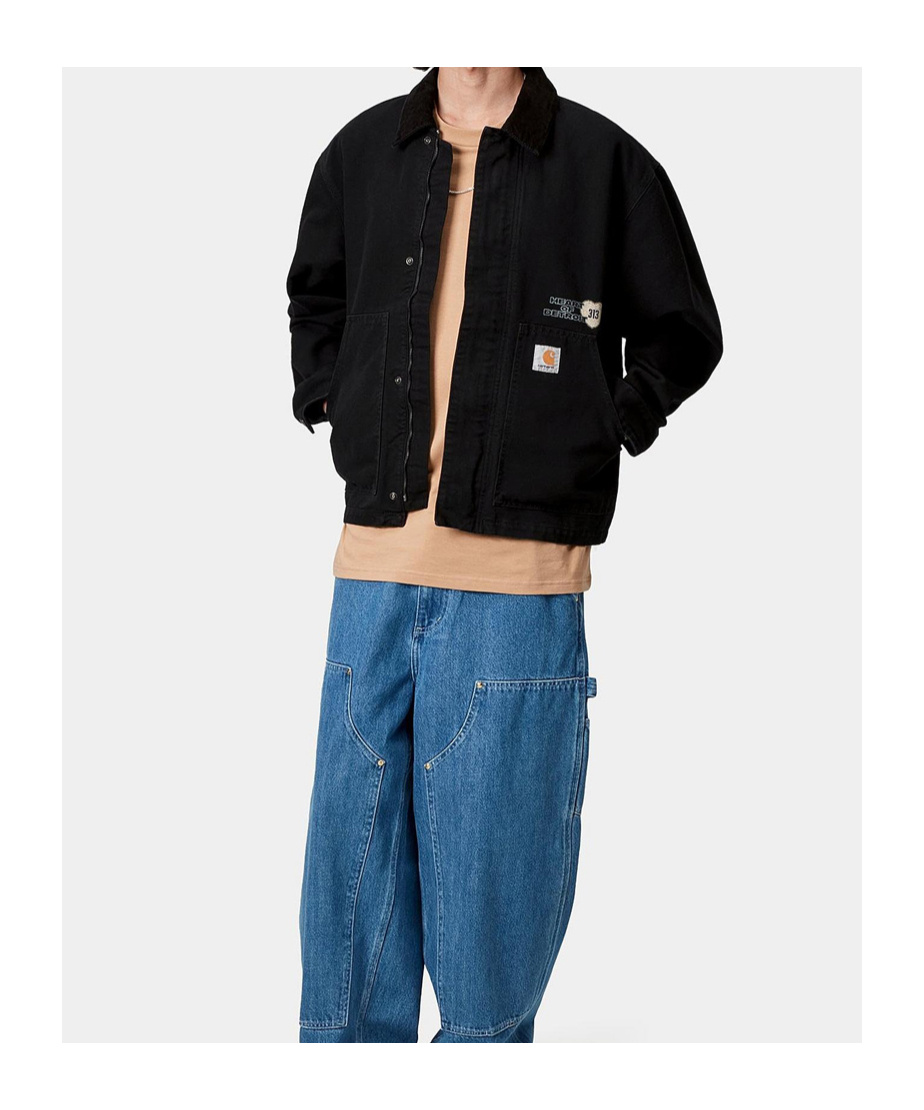 Carhartt Work In Progress Og Arcan Graphic Organic Cotton Canvas Jacket In Black