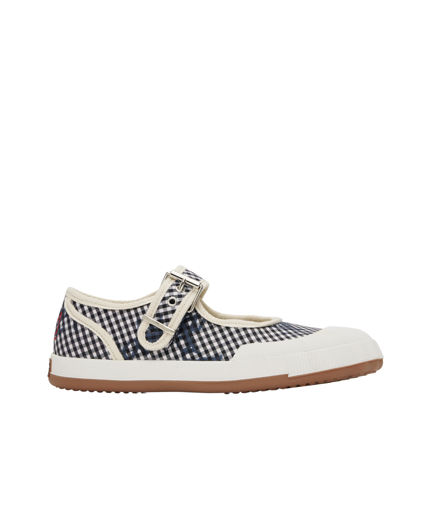 Vivienne Westwood Black & White Animal Gym Bar Ballerina Flats In Gingham/vw Bla